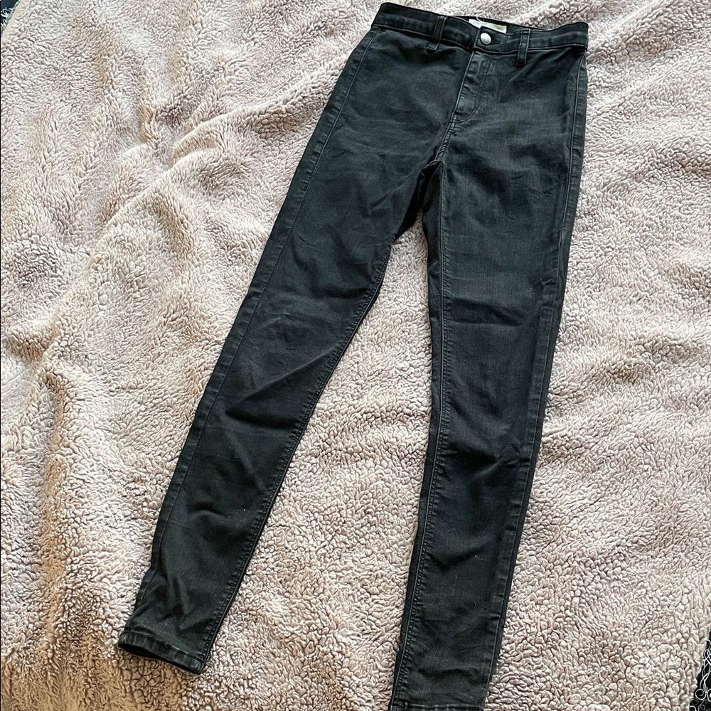 Topshop Black Skinny High-Rise Jeans